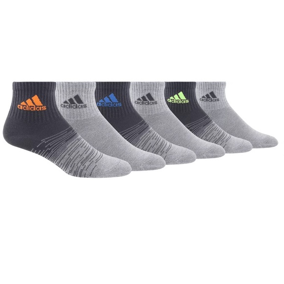 3 pairs Adidas Youth Superlite Badge of Sport Quarter Socks 6 Pack - Picture 3 of 13